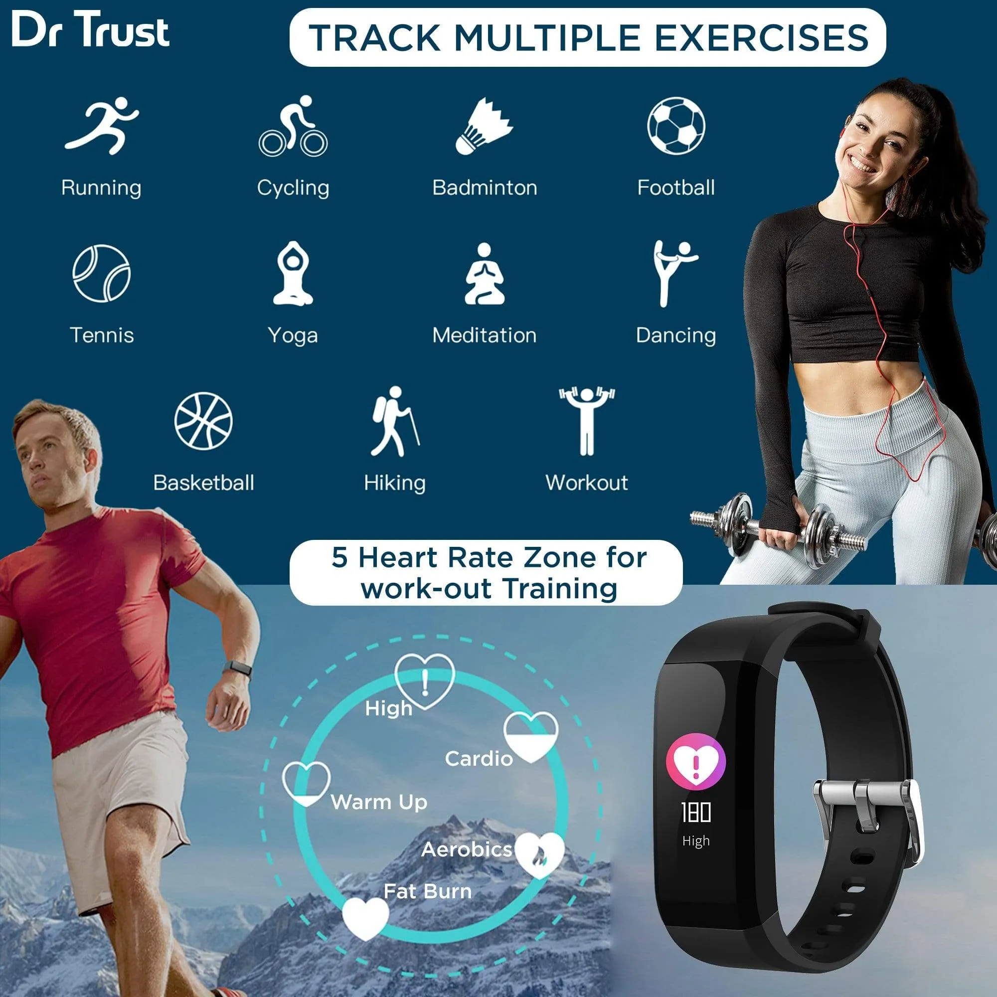 Dr Trust USA Health & Fitness Tracker 8001