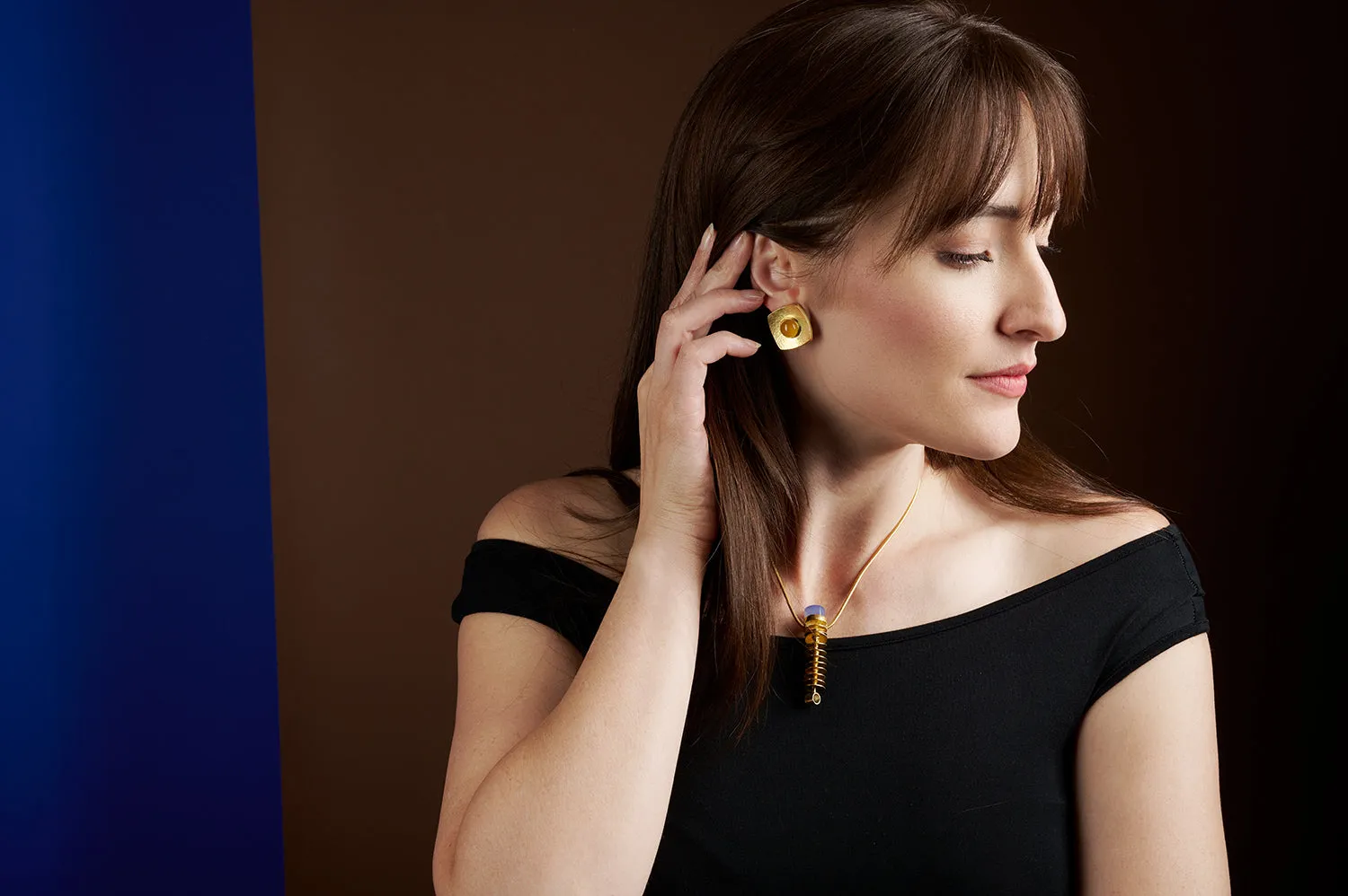 Earrings in Gold and Golden Beryl