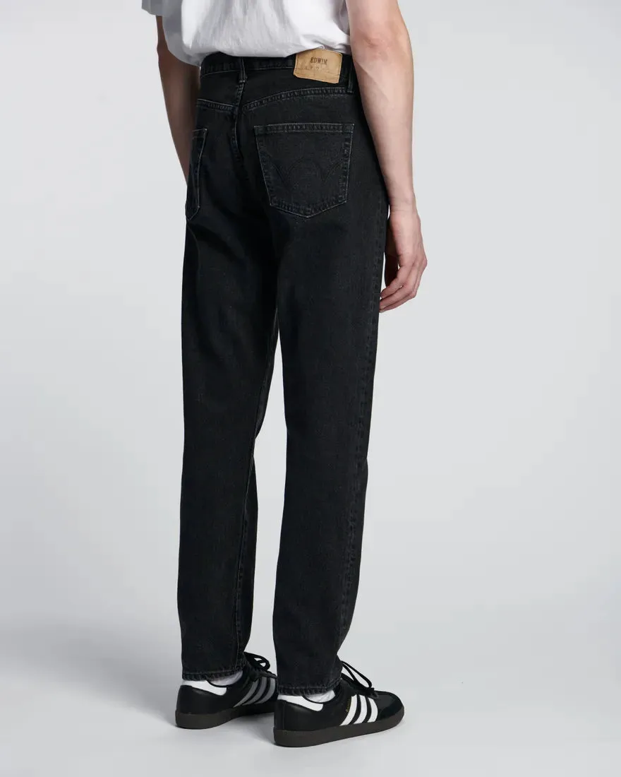 EDWIN Regular Tapered Black Dark Used Made in Japan