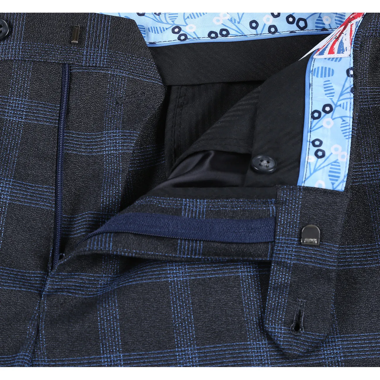 ENGLISH LAUNDRY Charcoal with Blue Check Notch Suit 72-55-095