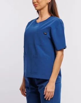 Essential Crewneck Scrub Top - Royal Blue