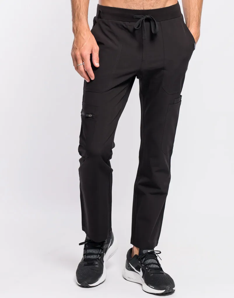 Essential Multi-Pocket Scrub Pants - Black