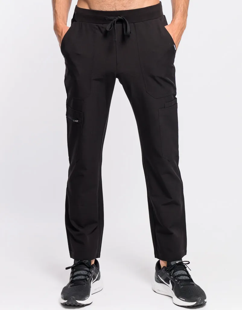 Essential Multi-Pocket Scrub Pants - Black