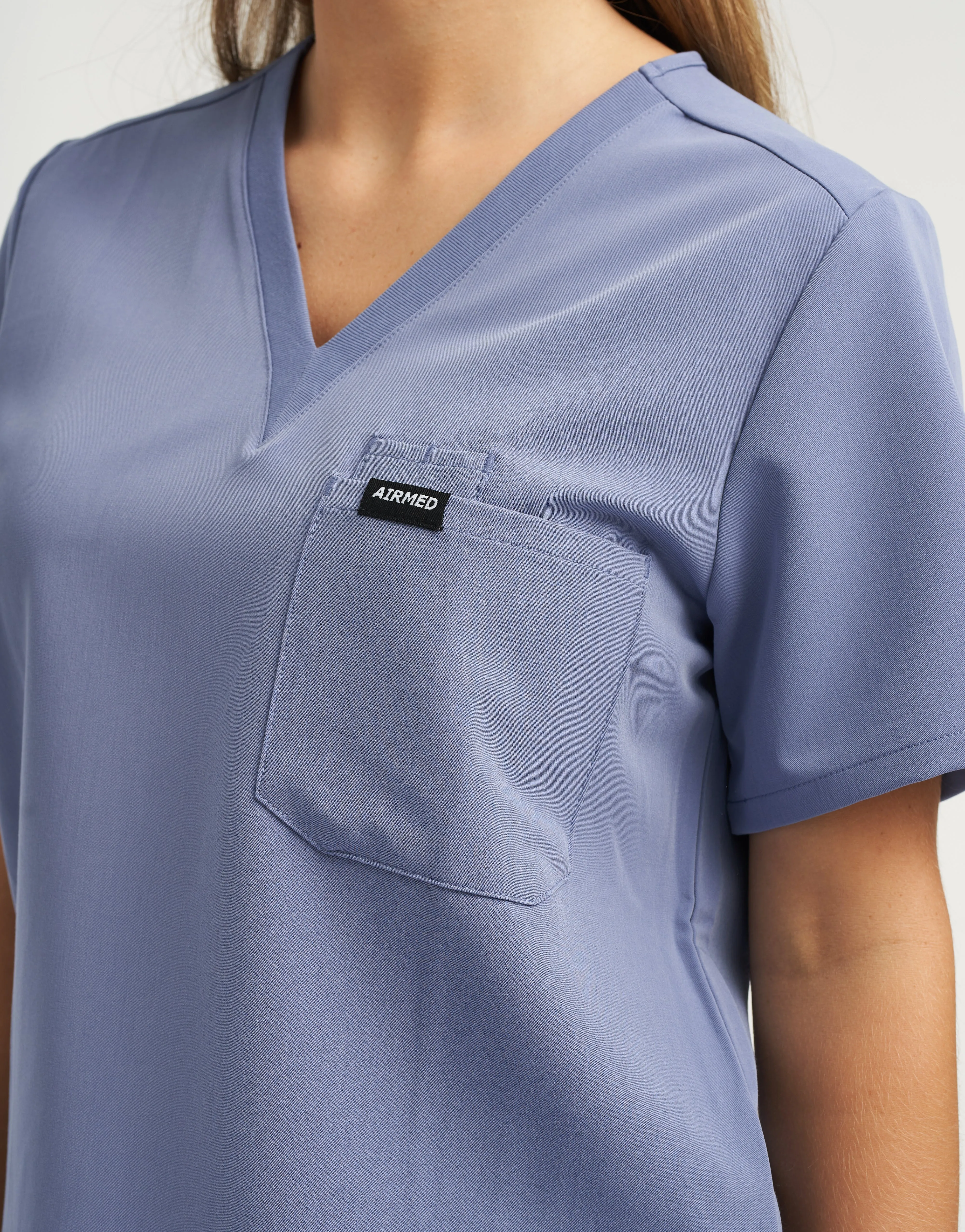 Essential One Pocket V Neck Scrub Top - Nova Blue