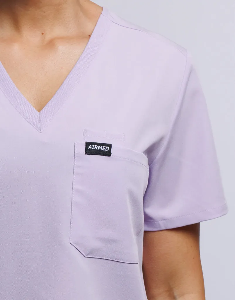 Essential One Pocket V Neck Scrub Top - Pastel Lilac