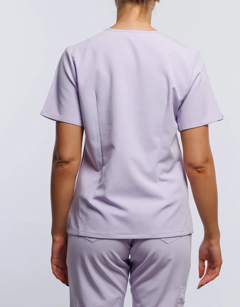 Essential One Pocket V Neck Scrub Top - Pastel Lilac