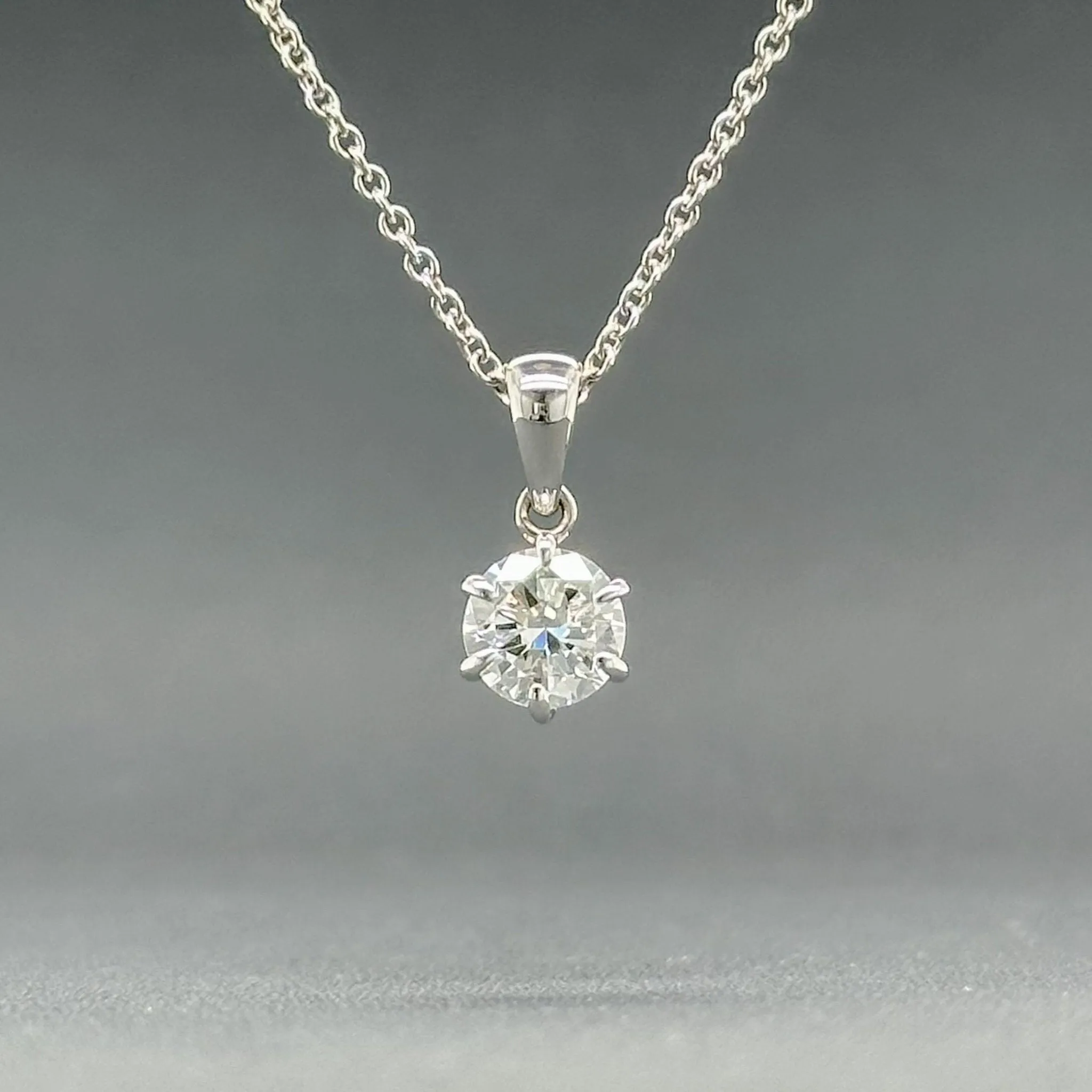 Estate 14K W Gold 0.62ct H/I1 Diamond Pendant