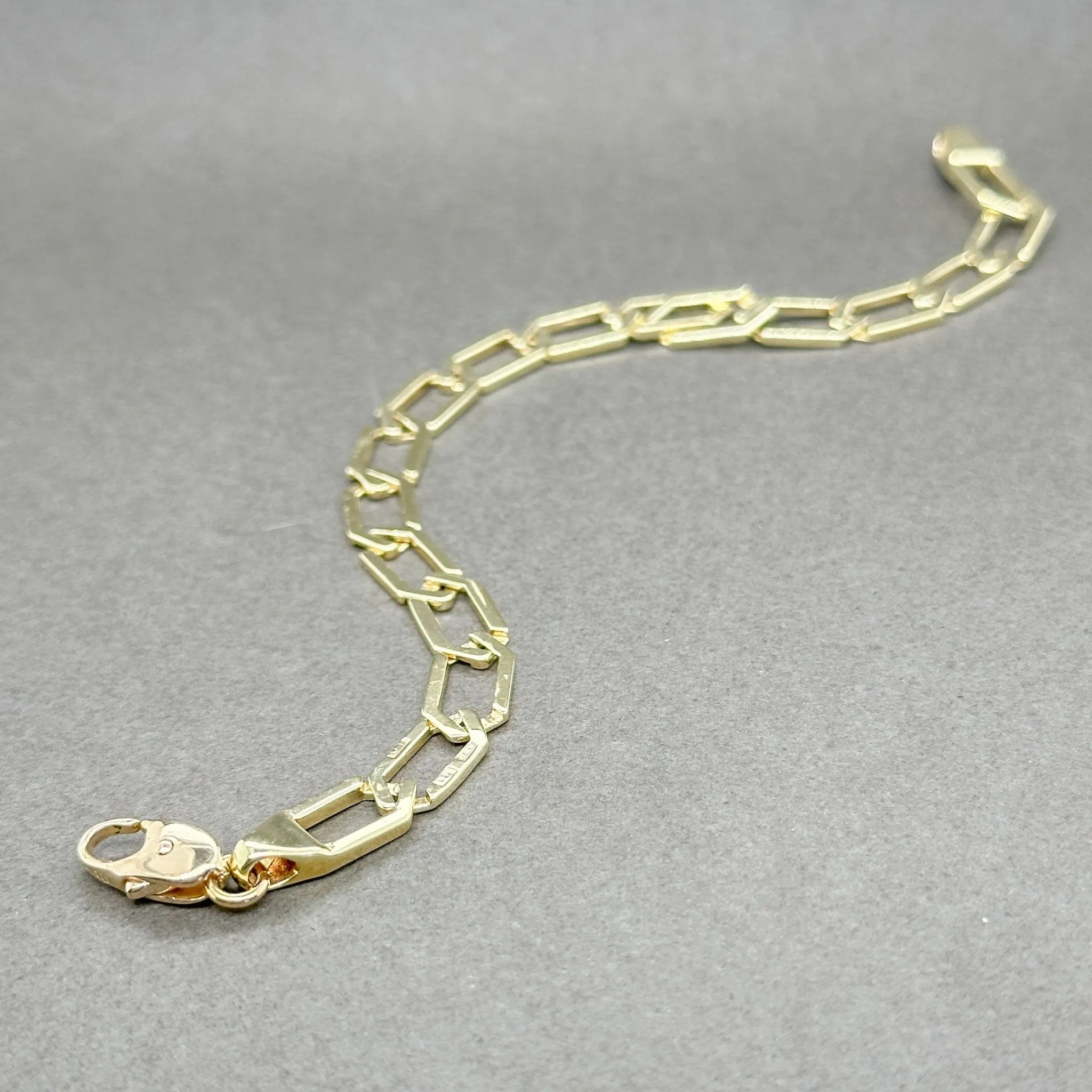 Estate 14K Y Gold 6mm Hexagonal Curb Chain Bracelet