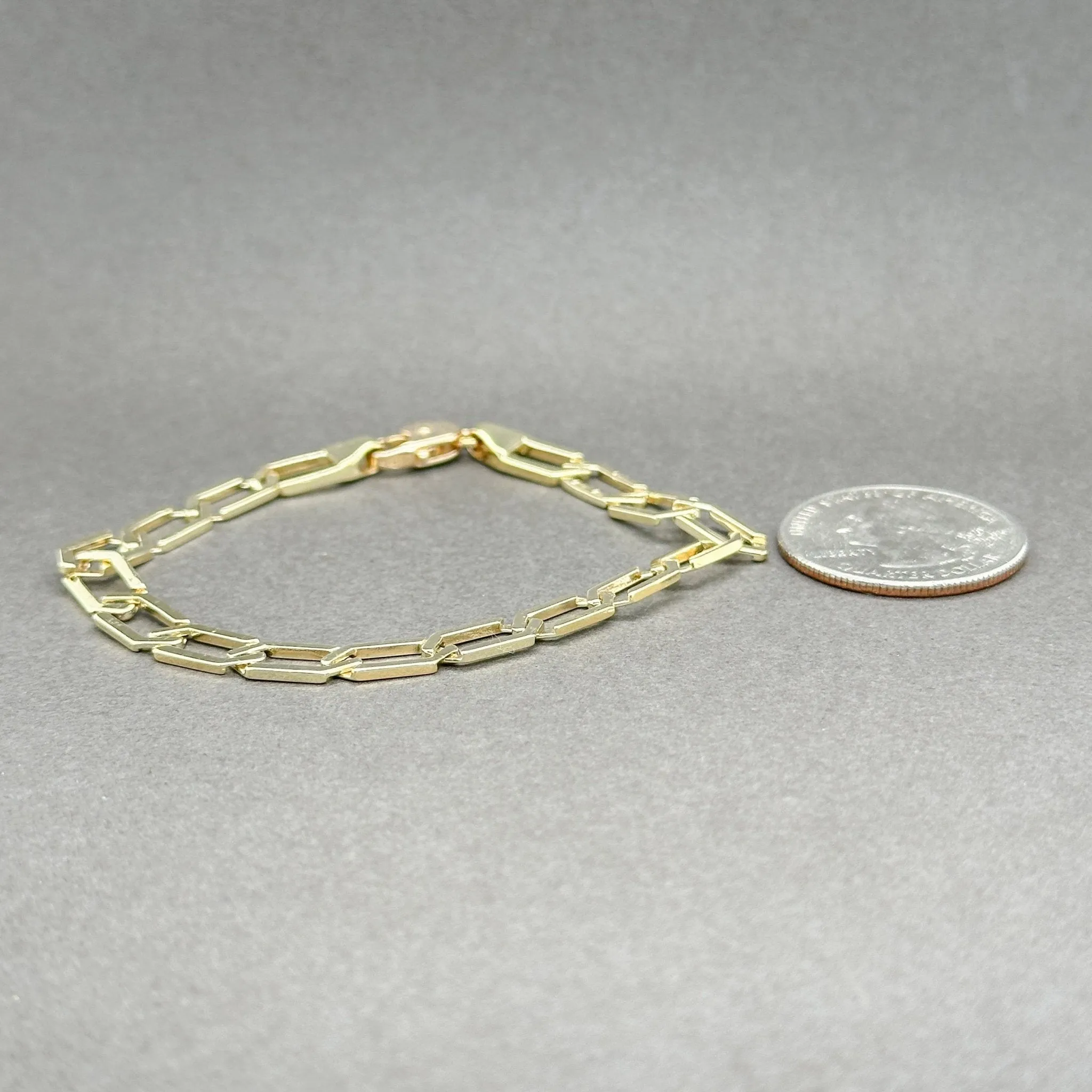 Estate 14K Y Gold 6mm Hexagonal Curb Chain Bracelet