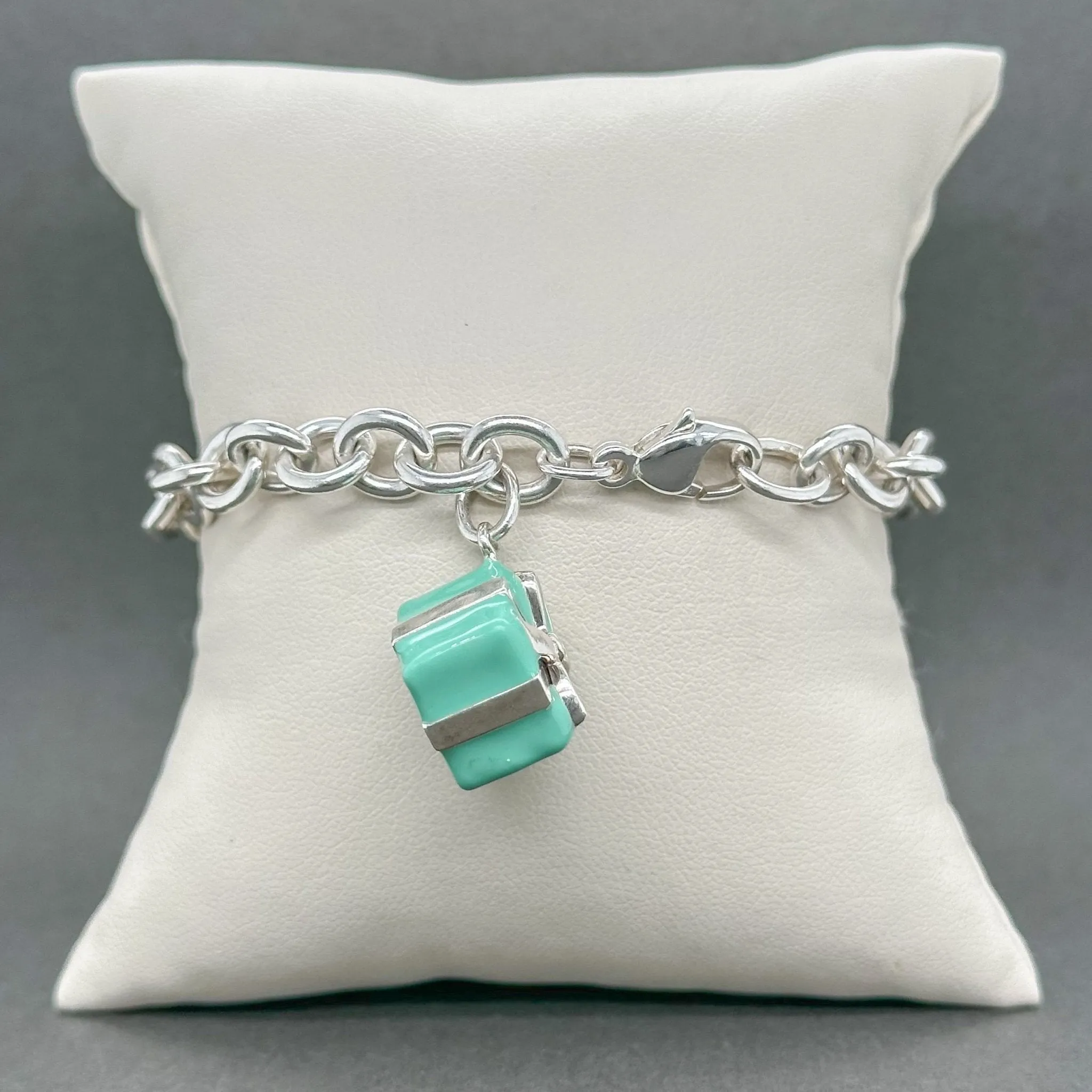 Estate Tiffany & Co. SS Blue Present Bracelet