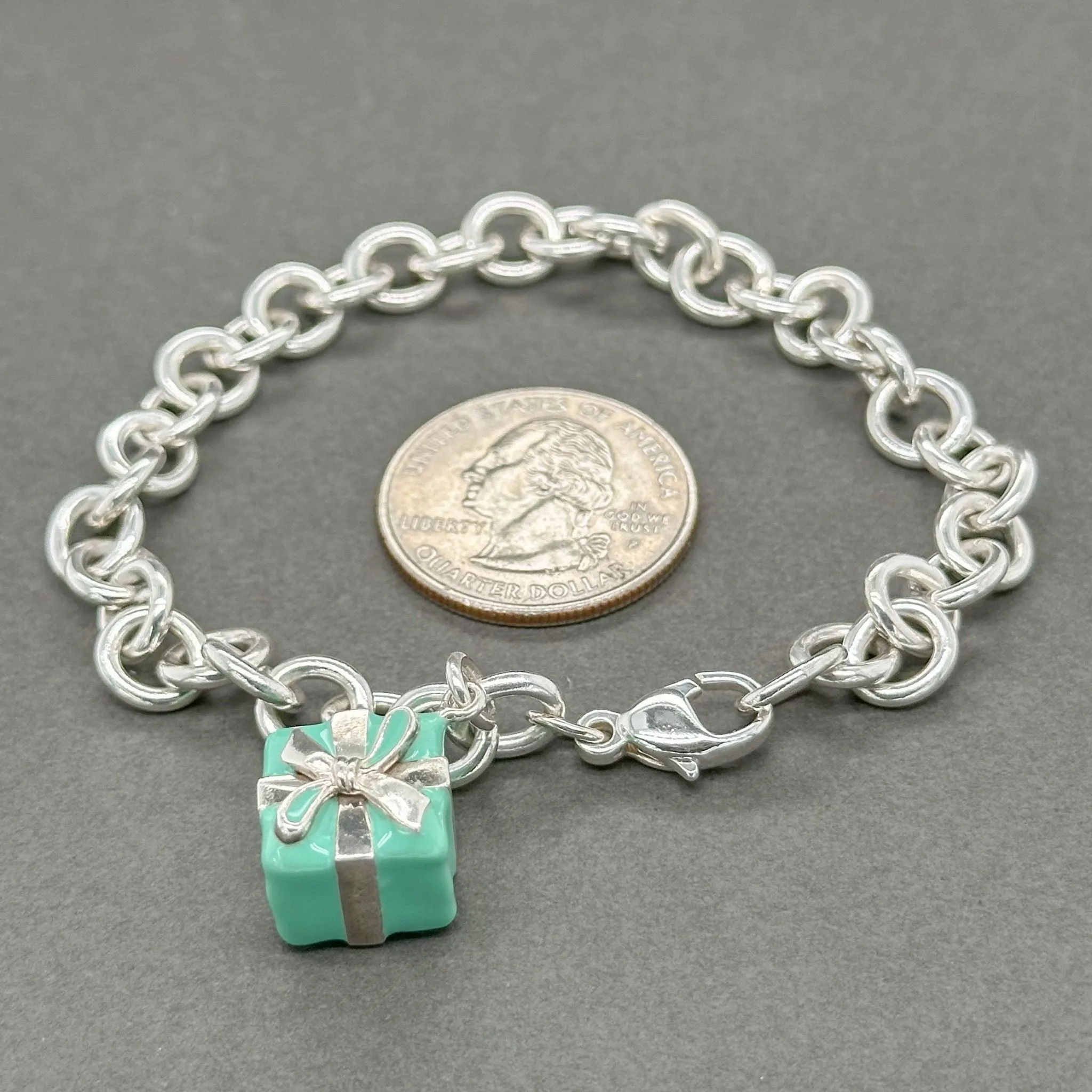 Estate Tiffany & Co. SS Blue Present Bracelet