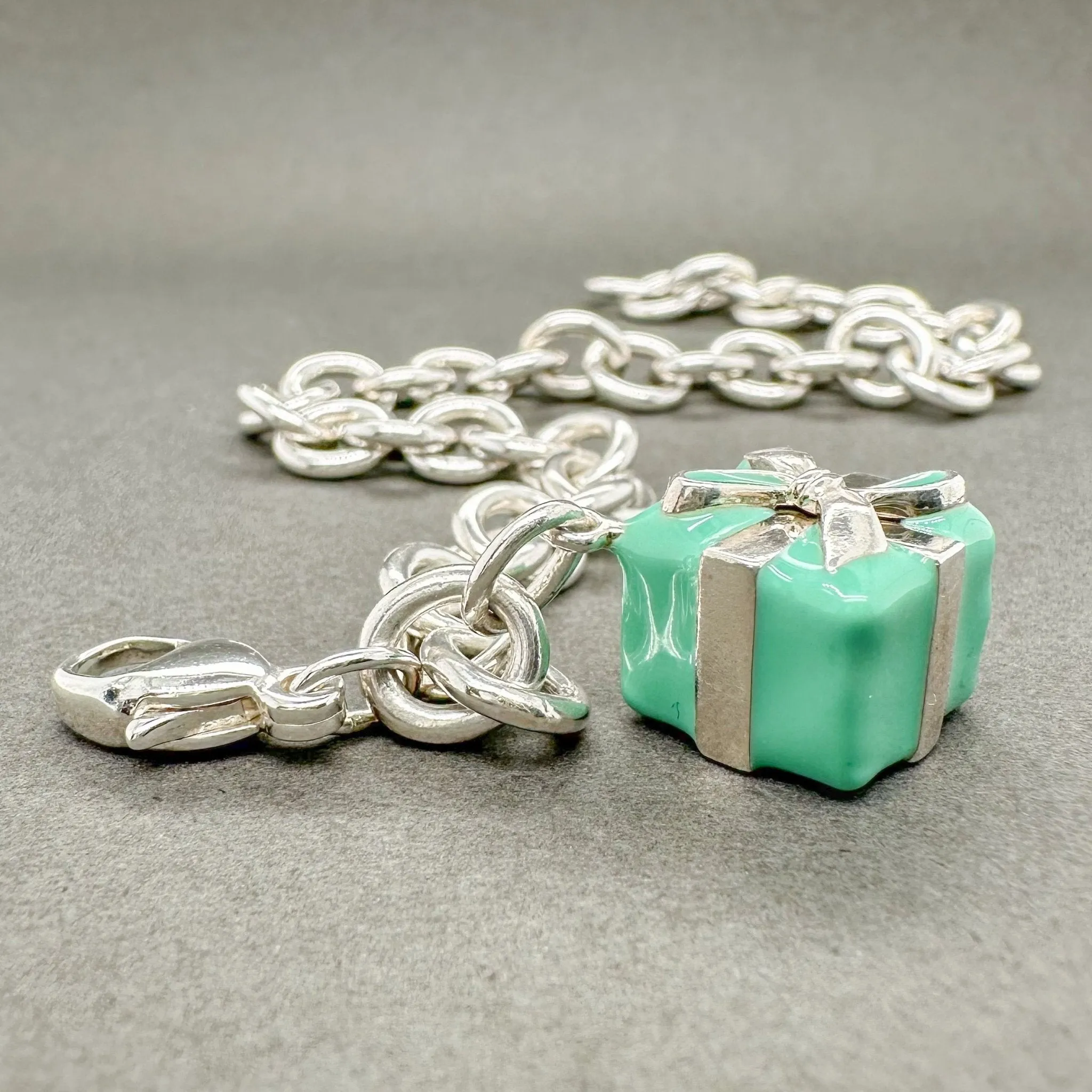 Estate Tiffany & Co. SS Blue Present Bracelet