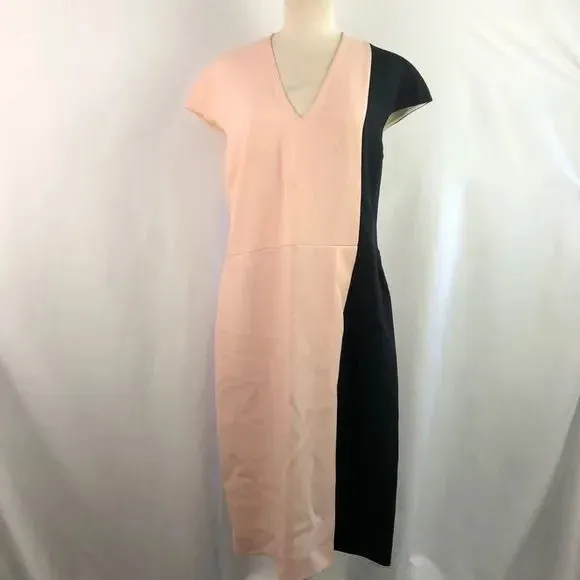 Fendi Pink Black Color Block Dress