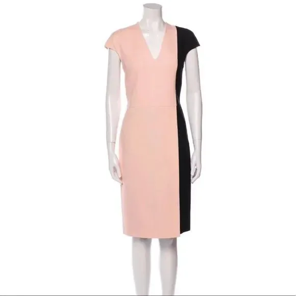 Fendi Pink Black Color Block Dress