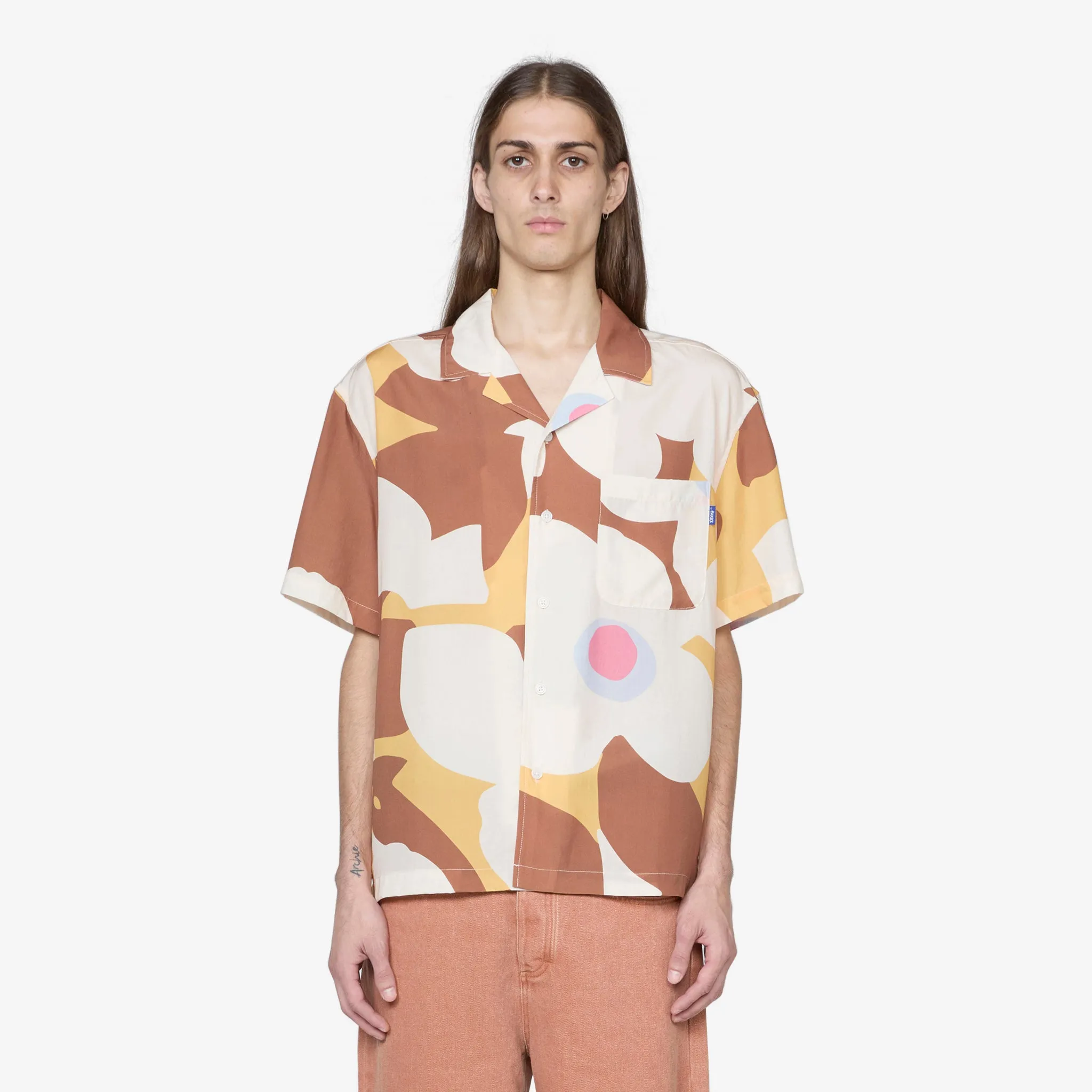 Floral Camp Shirt Brown