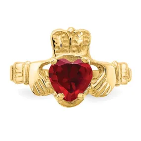 Garnet Claddagh Ring - January