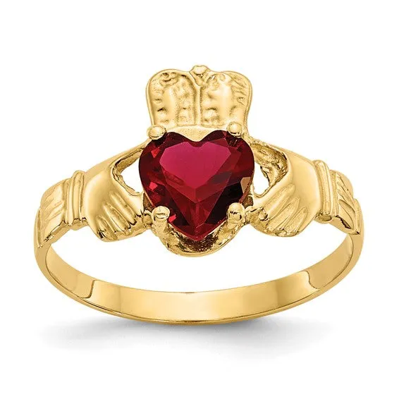 Garnet Claddagh Ring - January