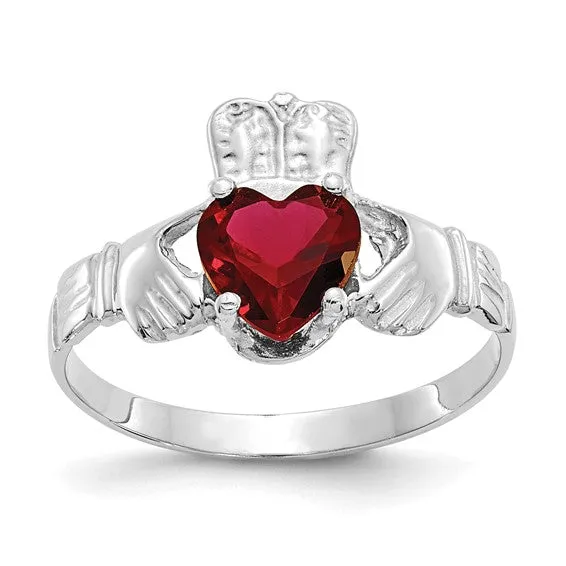 Garnet Claddagh Ring - January