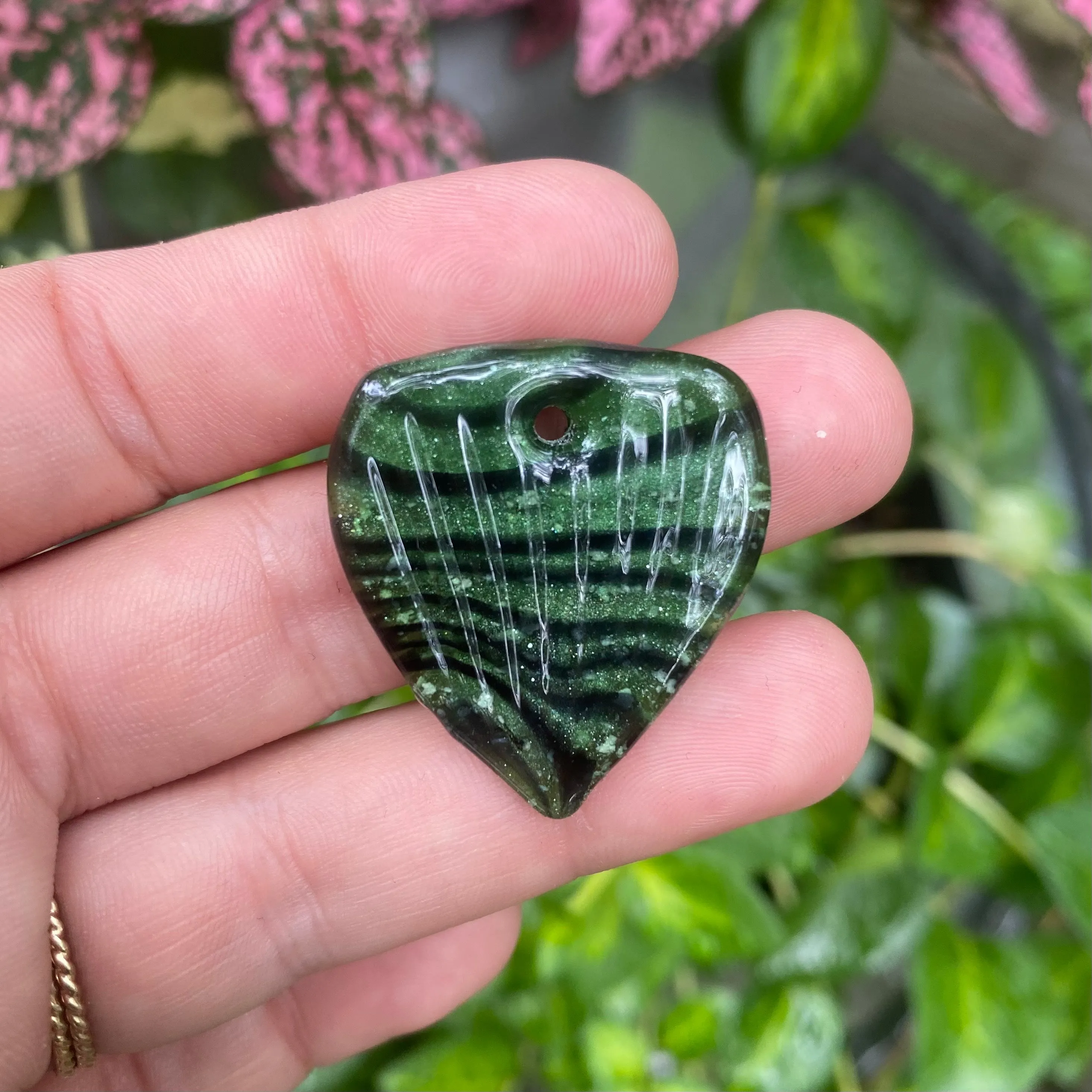 Glass Guitar Pick with Infused Cremains