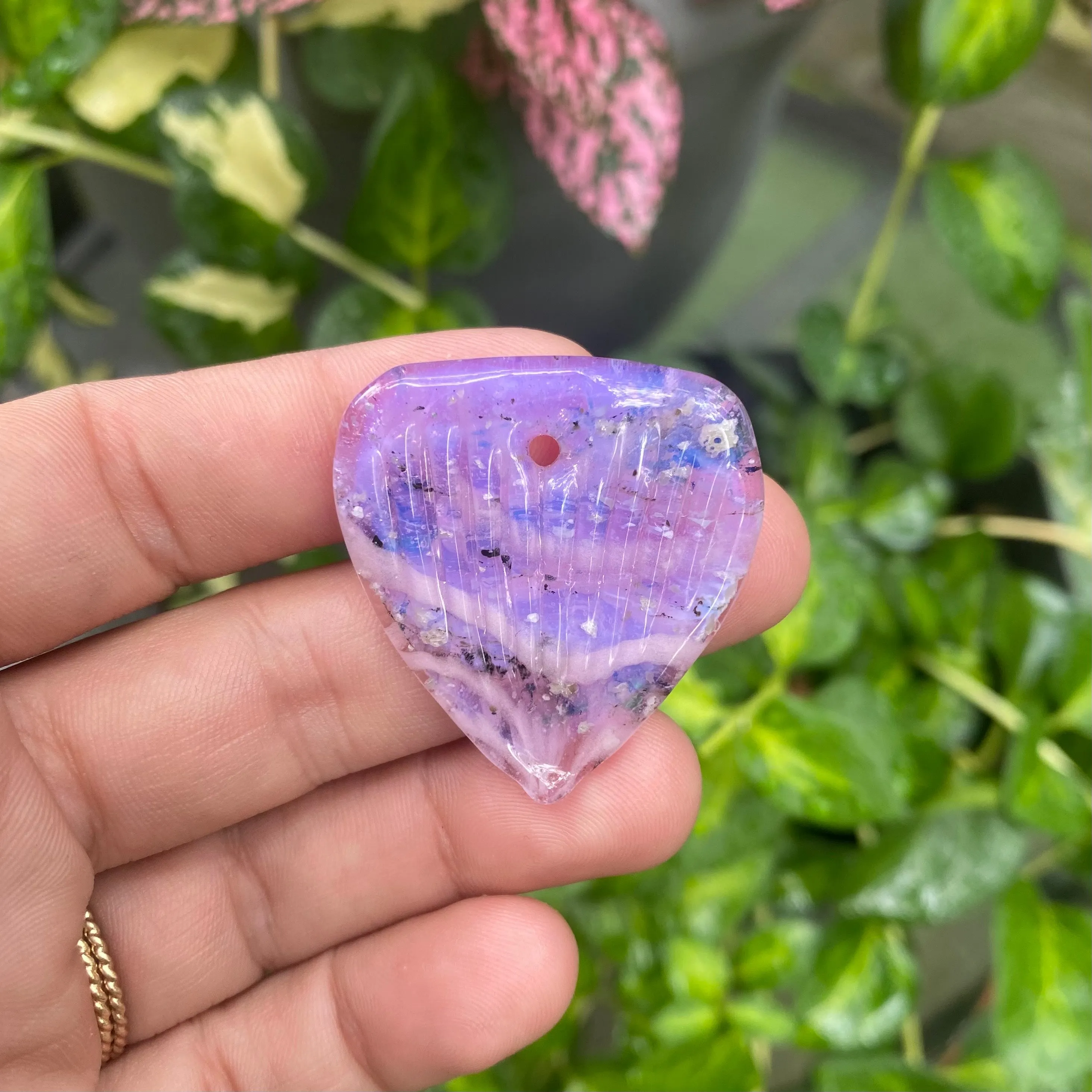 Glass Guitar Pick with Infused Cremains