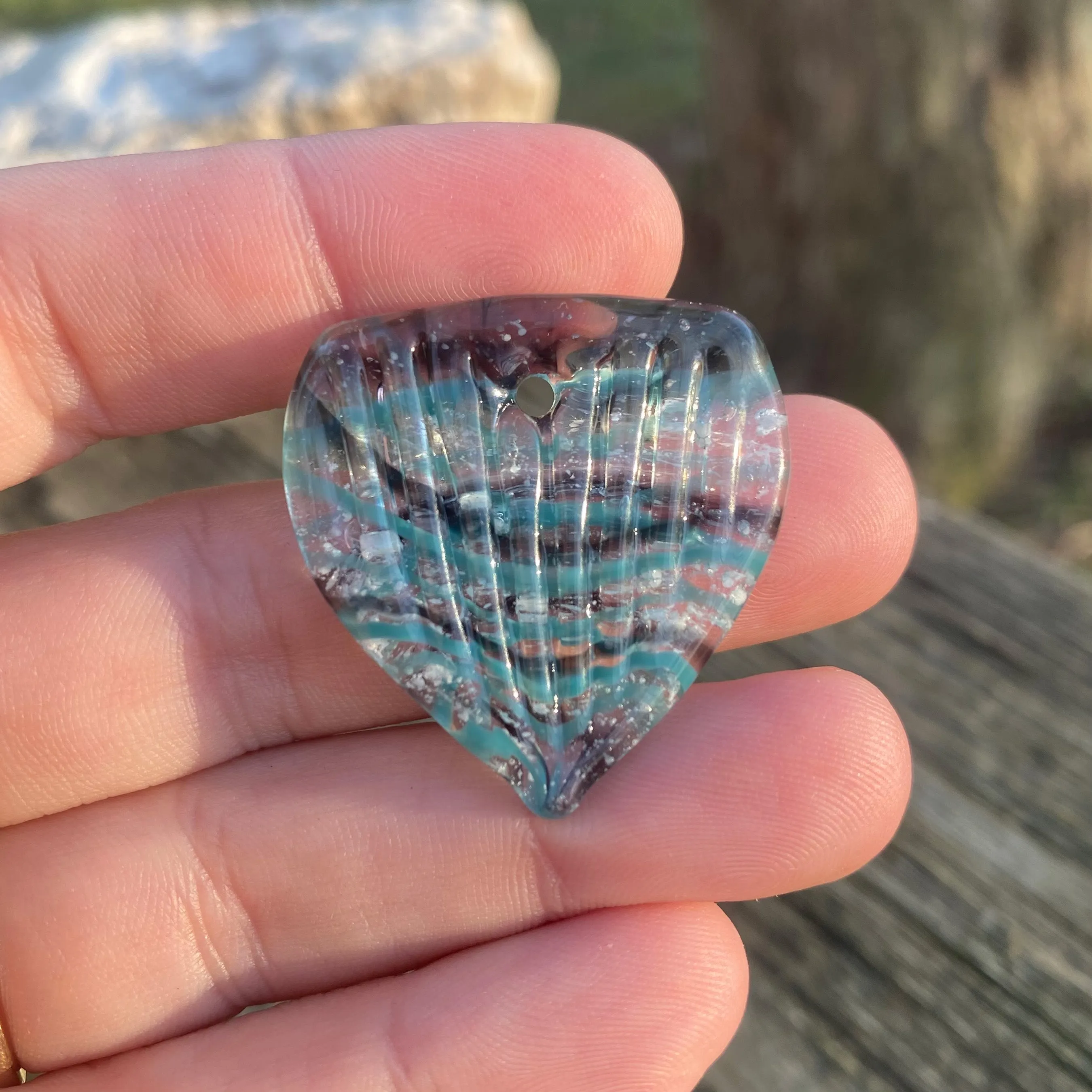 Glass Guitar Pick with Infused Cremains