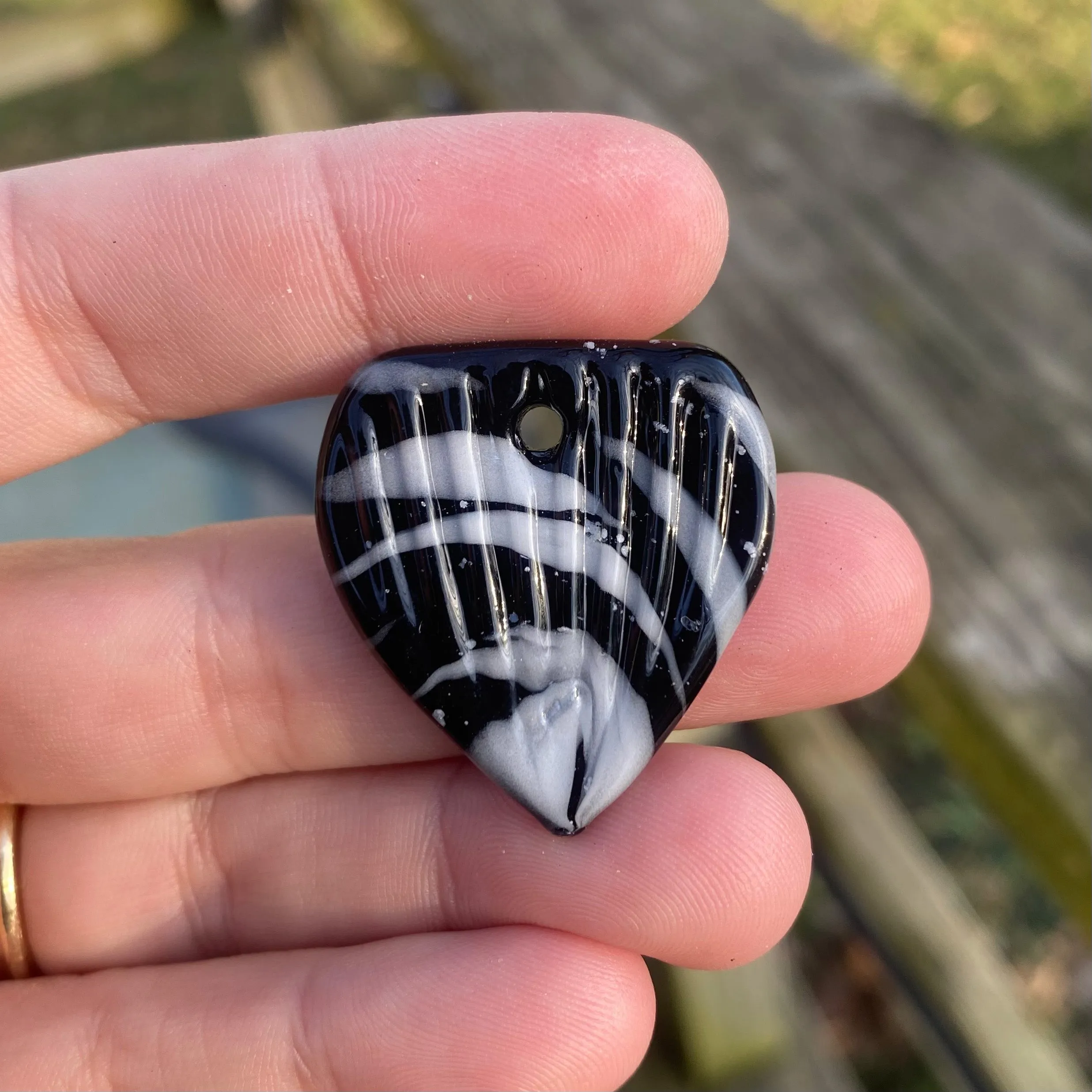 Glass Guitar Pick with Infused Cremains