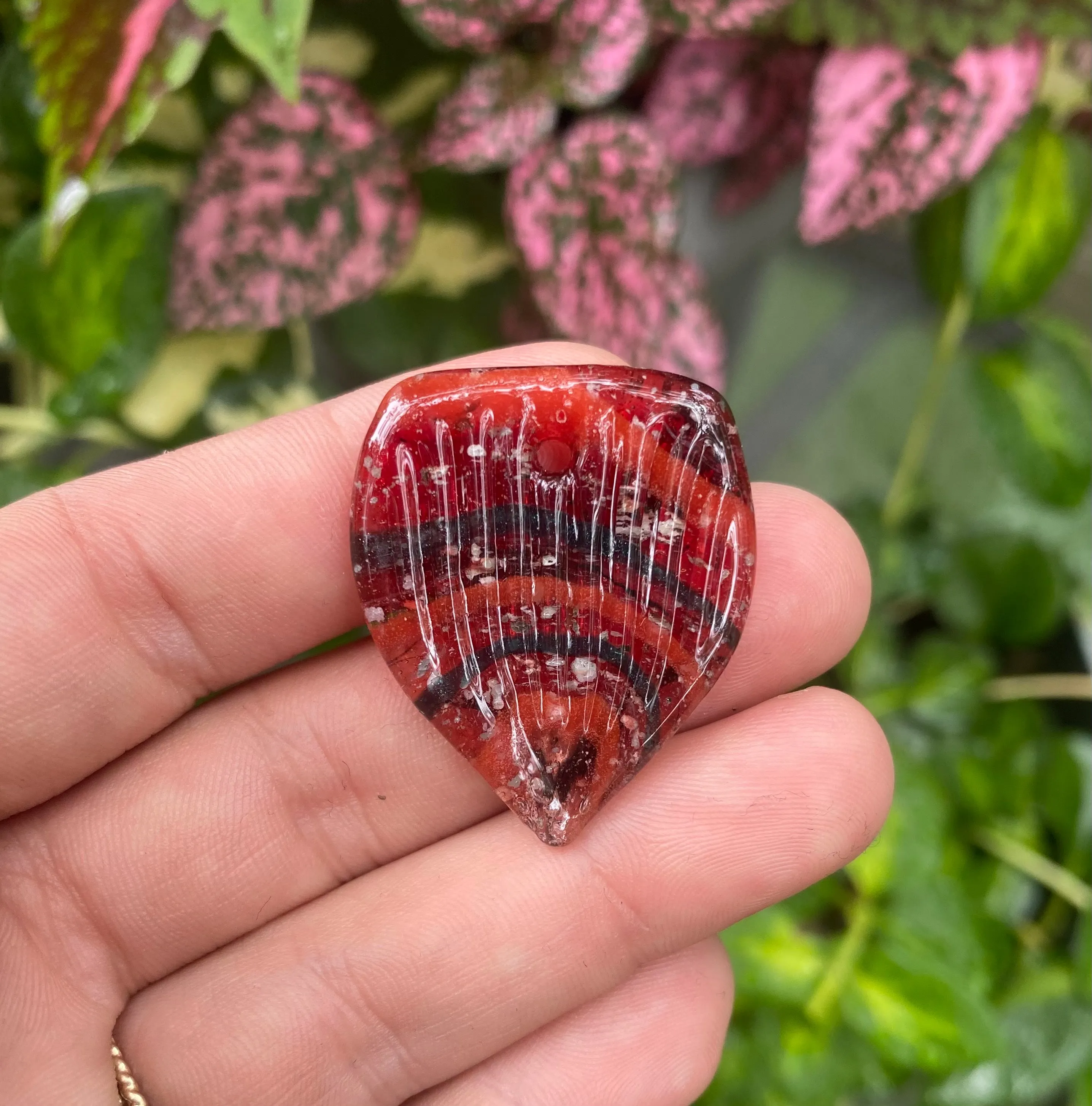 Glass Guitar Pick with Infused Cremains