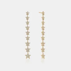 Graduated Diamond Starry Earrings