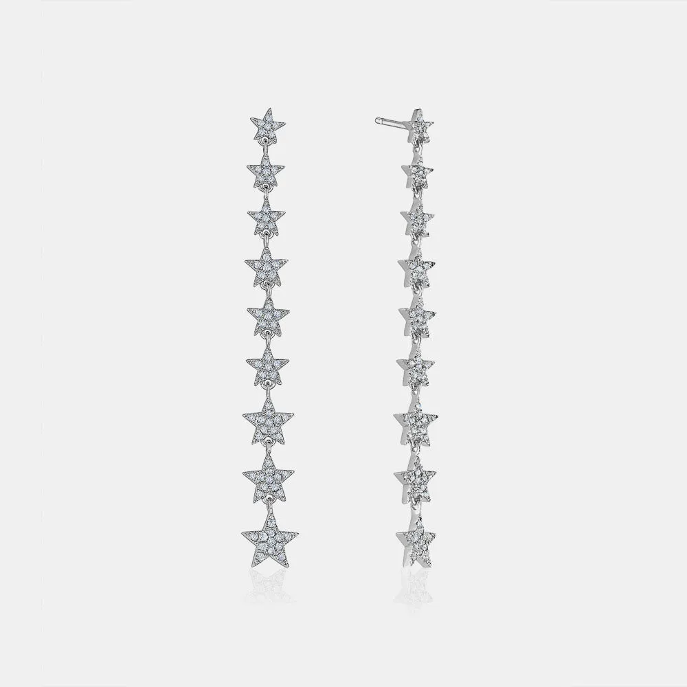 Graduated Diamond Starry Earrings