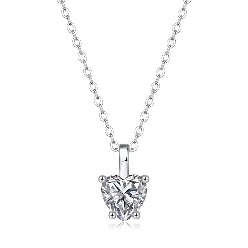 Heart  Trendy Diamond Necklace - 925 Sterling Silver