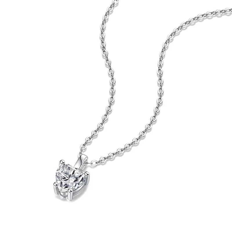 Heart  Trendy Diamond Necklace - 925 Sterling Silver