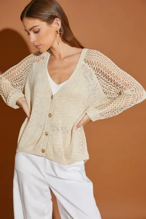 Hollow Detail Cardigan Sweater