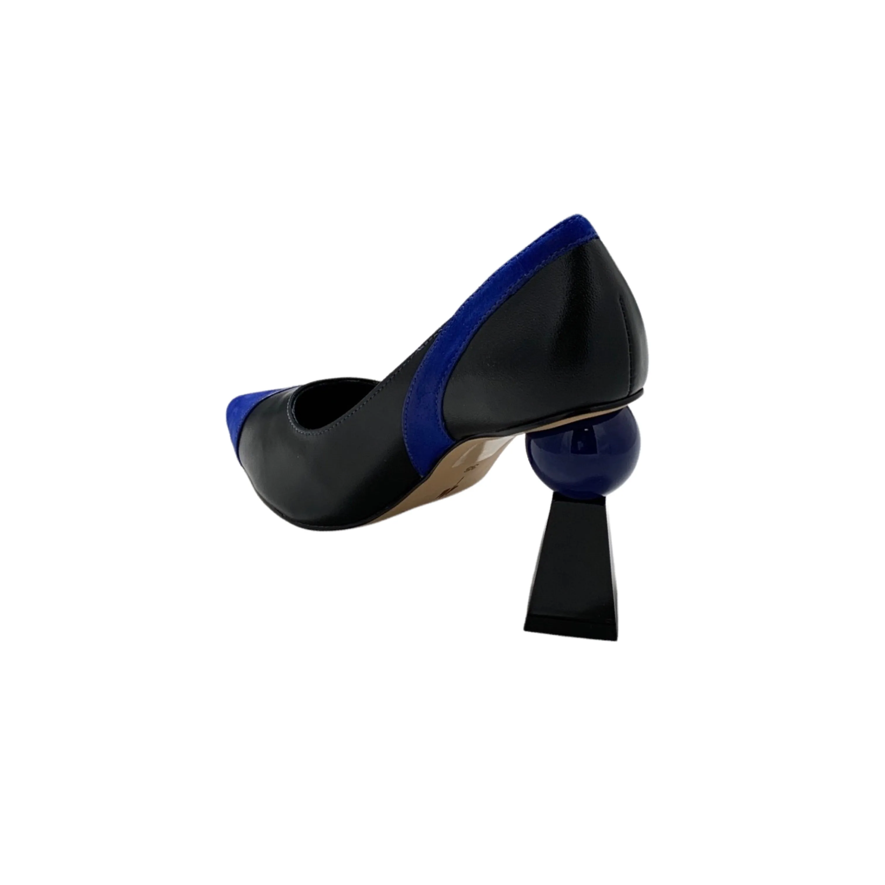 Isla Cobalt/Black Leather Pump