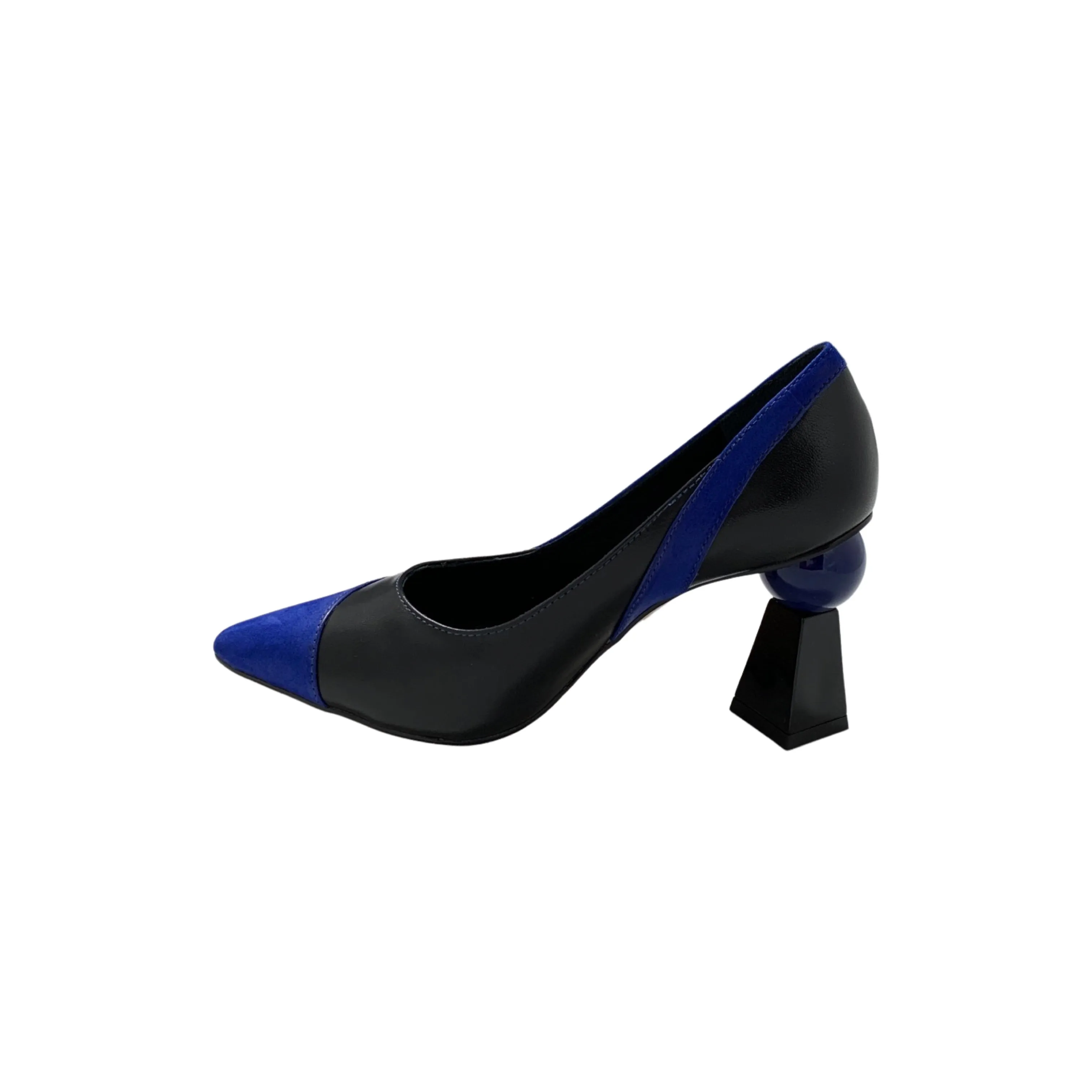 Isla Cobalt/Black Leather Pump