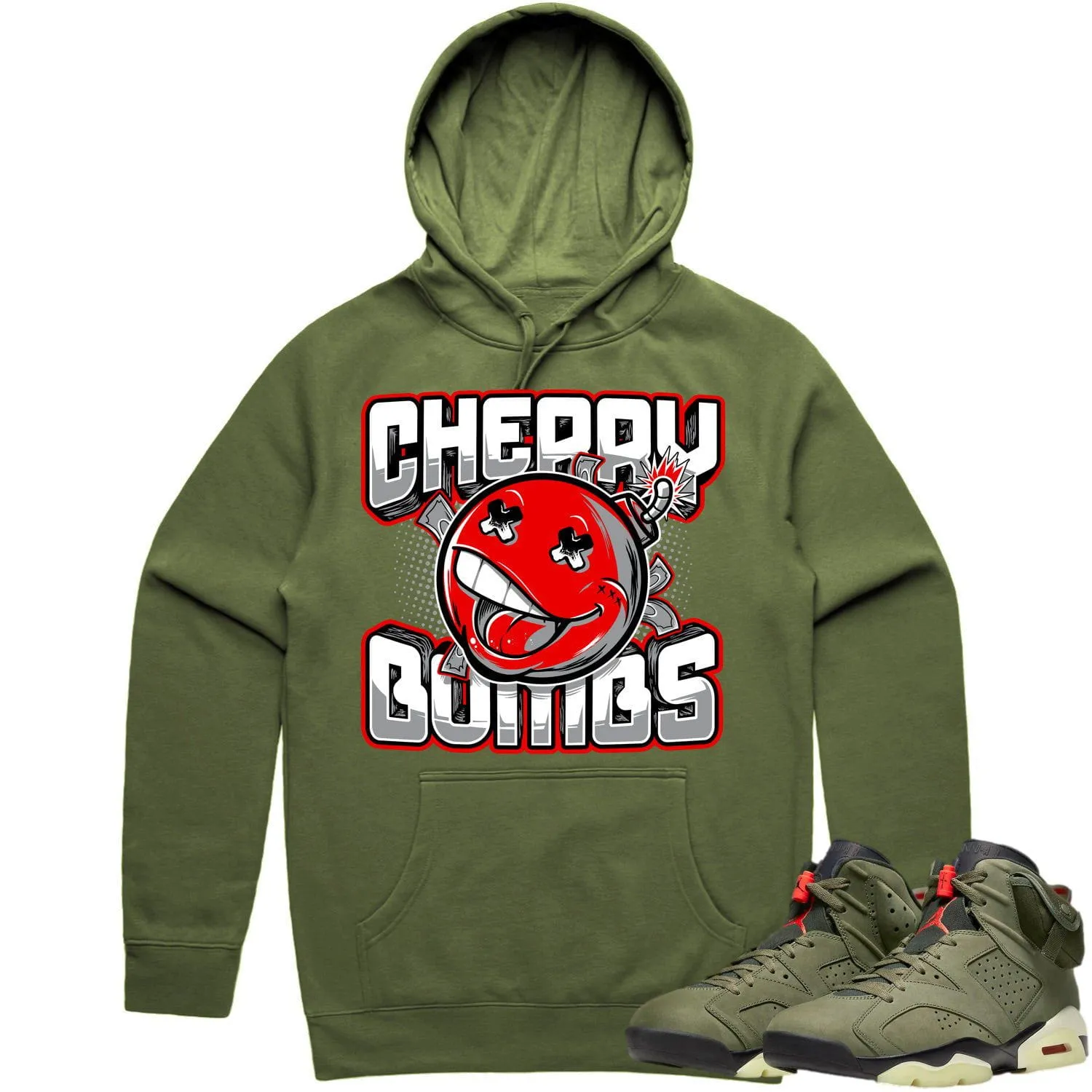 Jordan 6 Cactus Jack 6s Hoodie to Match - RED CHERRY BOMBS