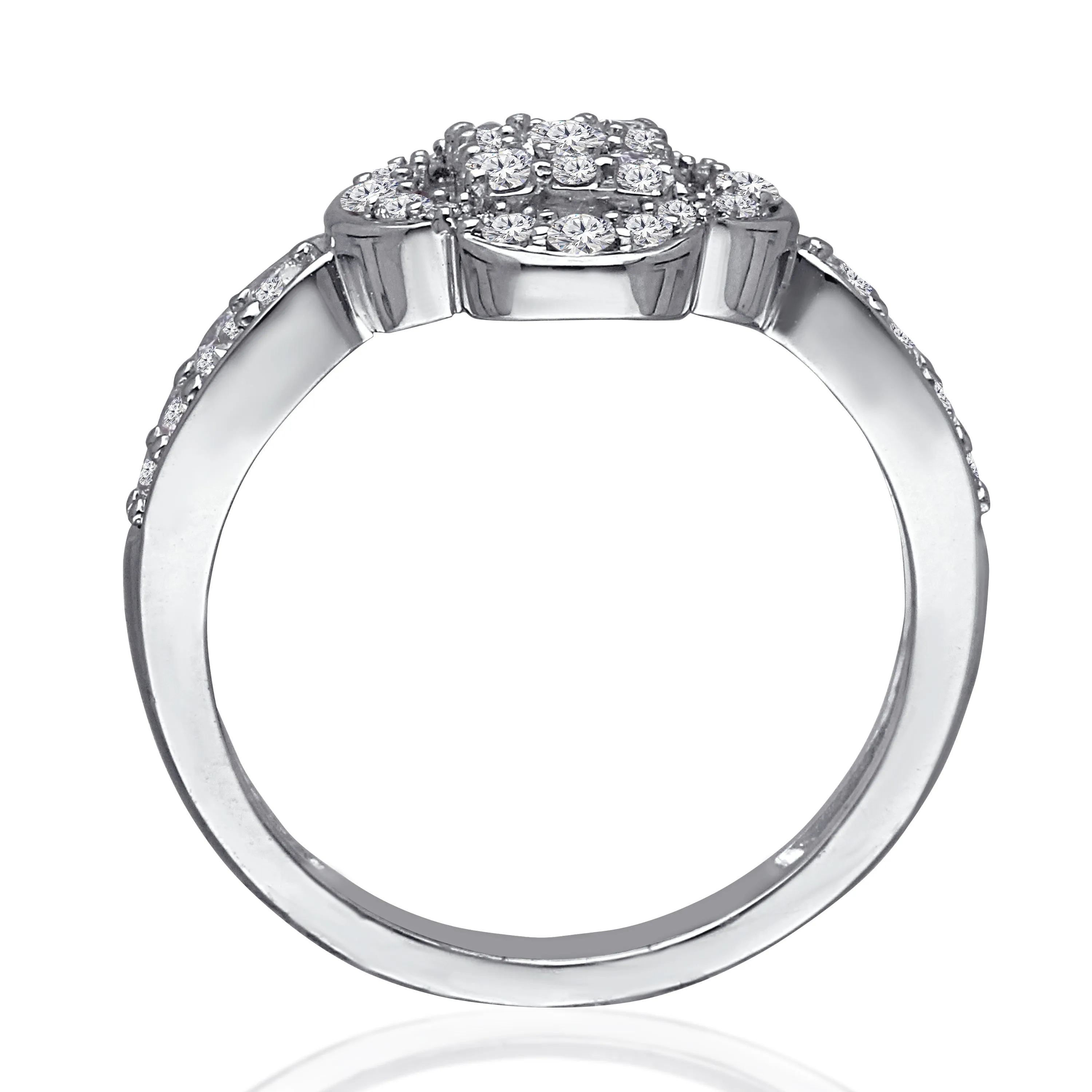 Kallati Eternal Cluster Diamond Engagement Ring in 14K White Gold