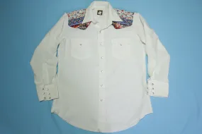 Karman Vintage 80's Flower Print Pearl Snap Western Button Up Shirt