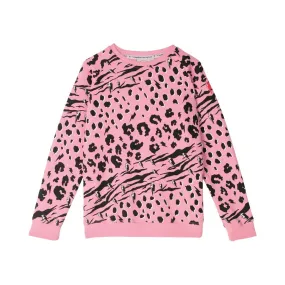 Kids Super Soft Sweatshirt Pink Mixed Animal Print