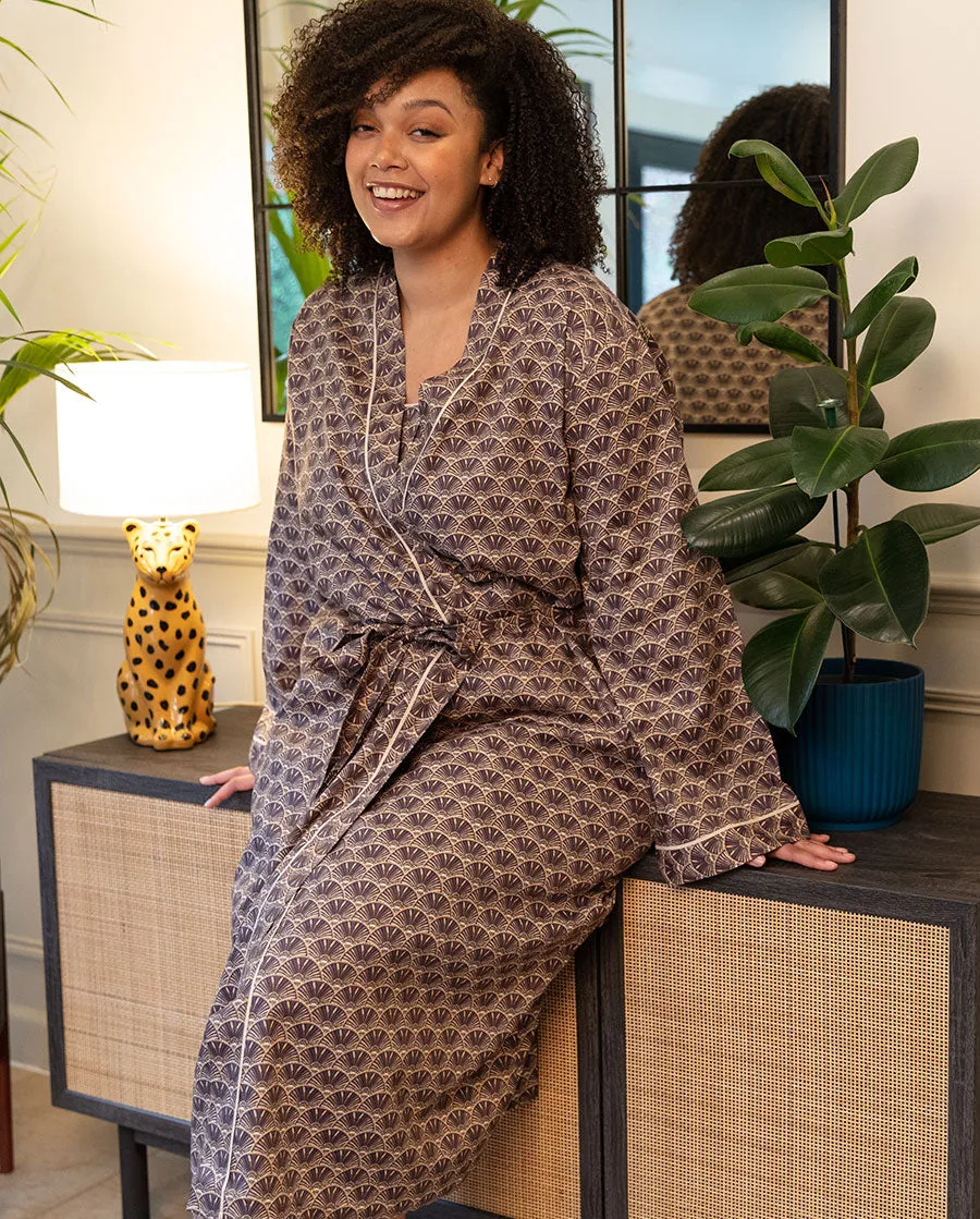 Lana Geo Print Long Dressing Gown