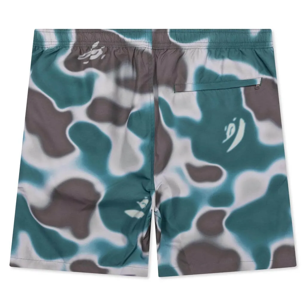 Liquid Camo One Point Beach Shorts - Olive Drab