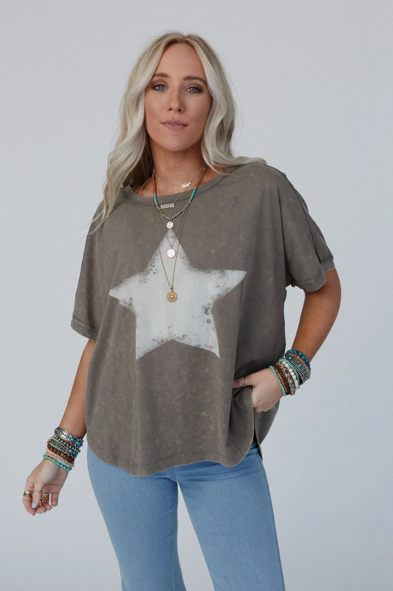 Lone Star Statement Top - Olive