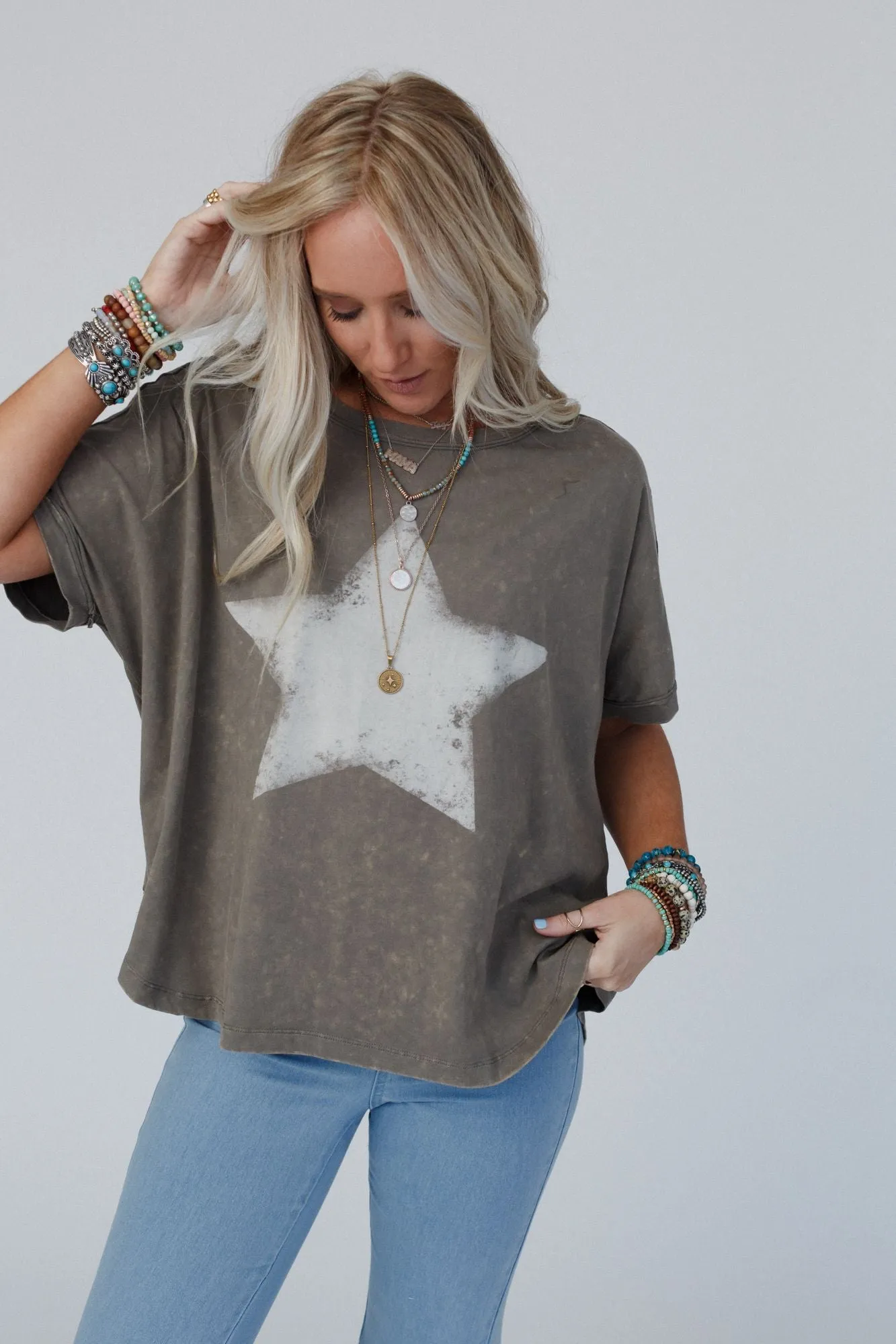 Lone Star Statement Top - Olive