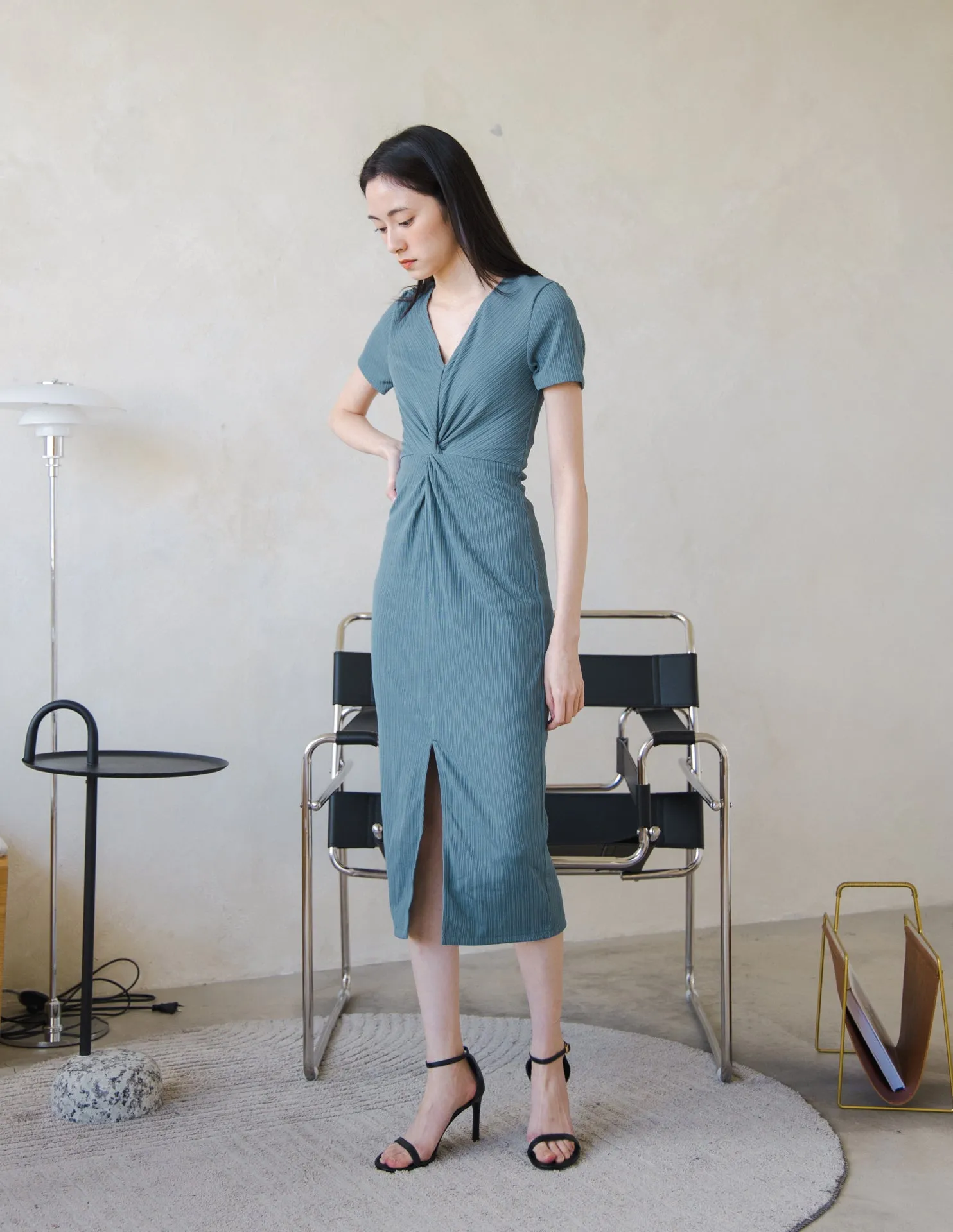 Mae Midi Dress in Teal