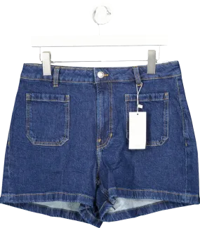 MANGO Blue Denim Shorts With Pockets BNWT UK 12