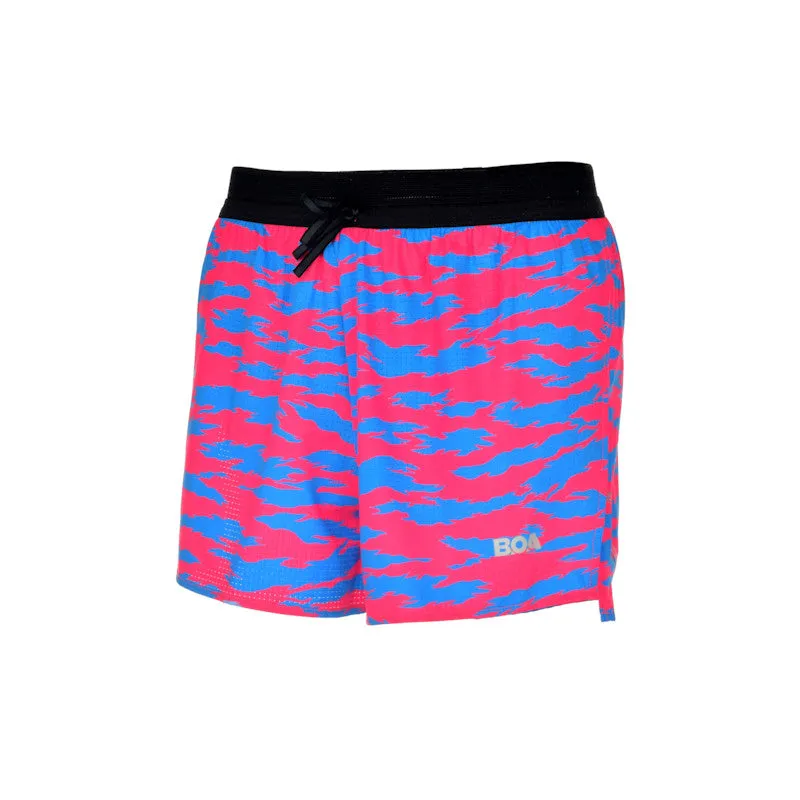 Men's Aeropro 3" Half Split Shorts- Torn Camo Pink/Blue