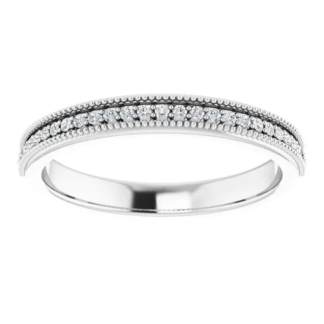 Milgrain Channel Set Wedding Band