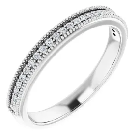 Milgrain Channel Set Wedding Band