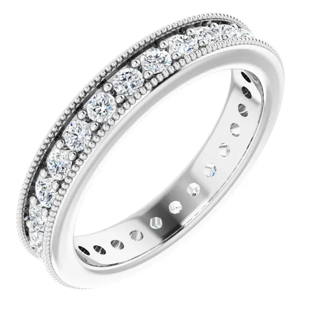 Milgrain Channel Set Wedding Band