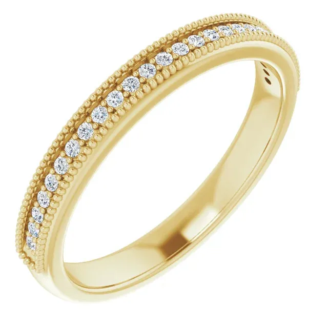 Milgrain Channel Set Wedding Band