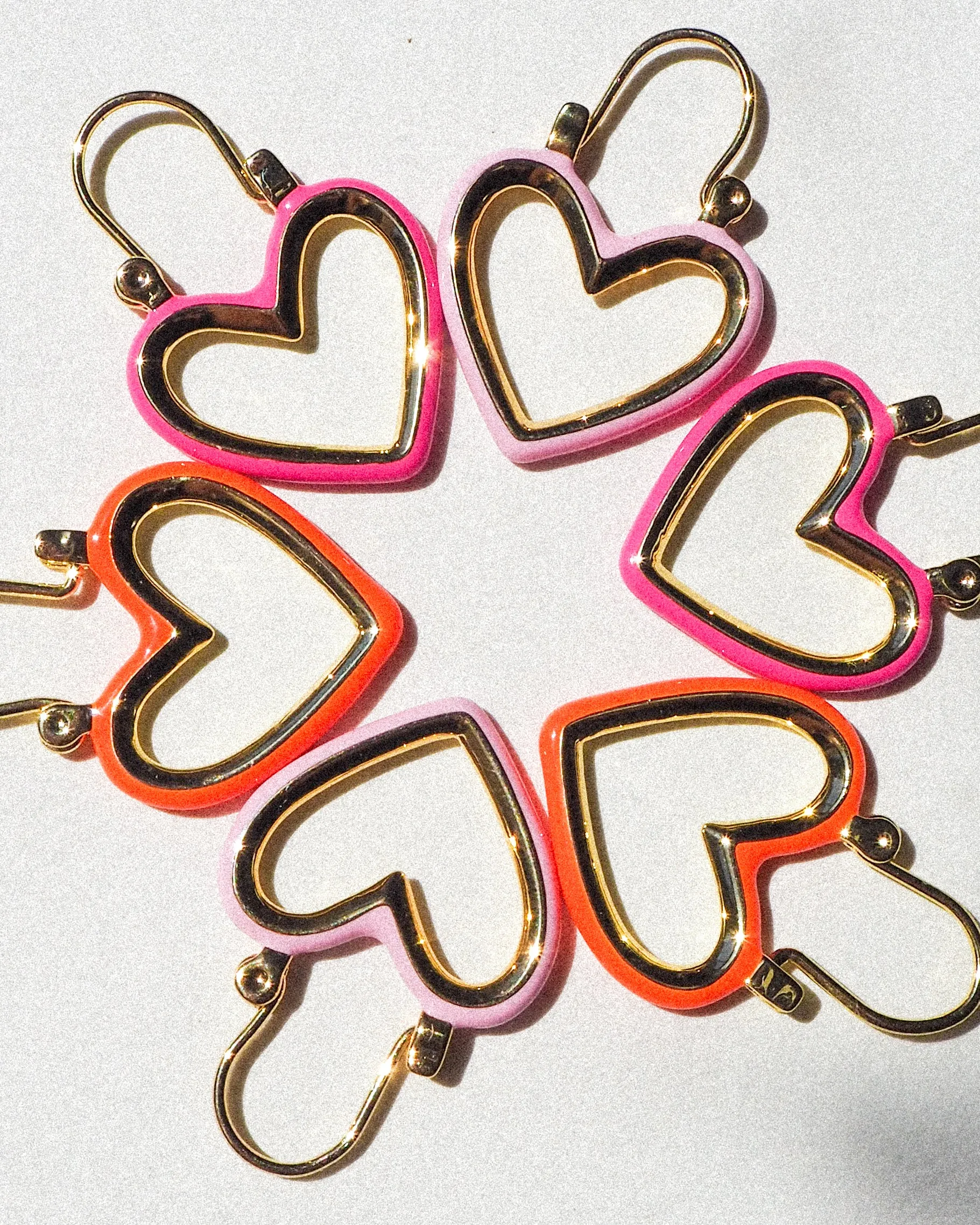 Mini Heartbreaker Hoops- Hot Pink- Silver